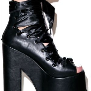 (New) YRU Black Ballet Bae Platform shoes Size 9